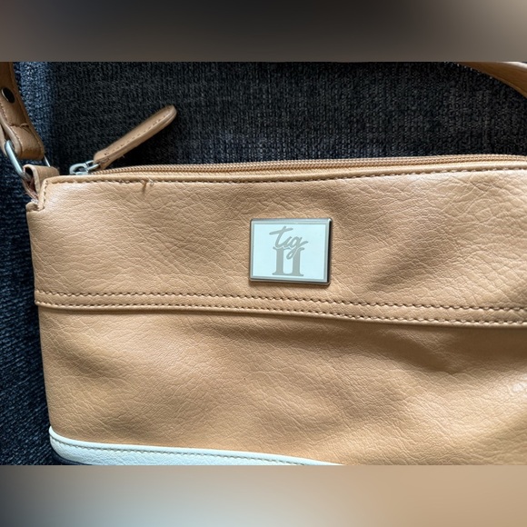 Tignanello Tan and Black Crossbody with White Accent - Picture 4 of 8